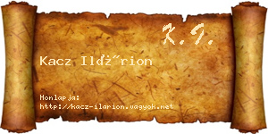 Kacz Ilárion névjegykártya